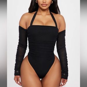 Mesh Bodysuit - Black - 1X